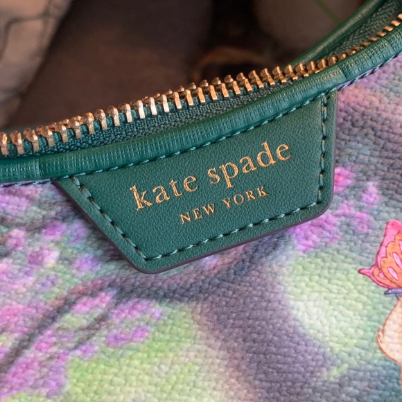 RARE🔥Authentic KATE SPADE Italian leather/coated canvas BAMBI DISNEY zip CROSBY - Picture 14 of 16